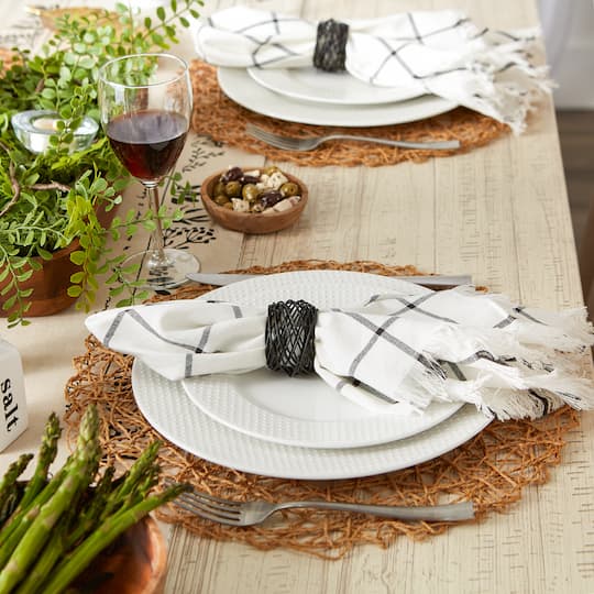 Birdnest Black Napkin Ring, 6ct.